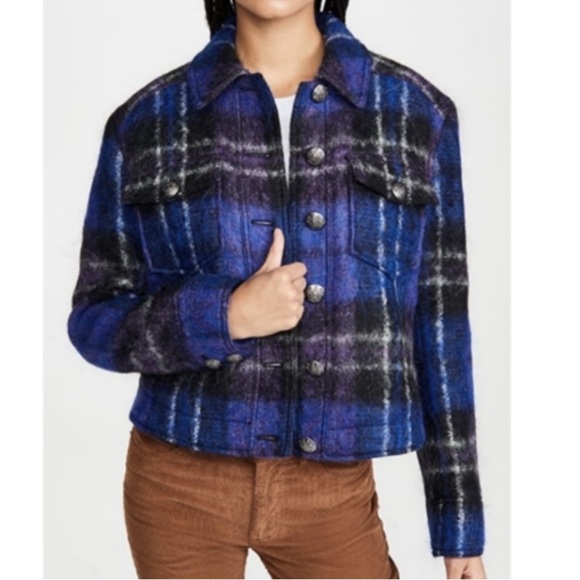 Veronica Beard Emmons Flannel Plaid Wool Jacket NWOT - Picture 1 of 11